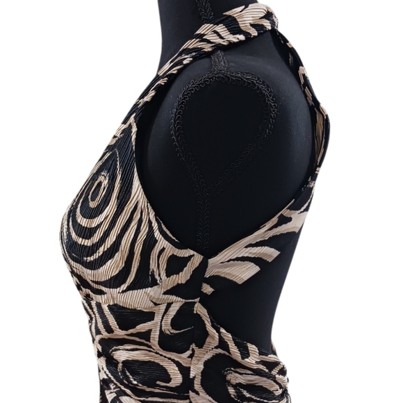 Betsy & Adam Halter Satin Mermaid Gown - Picture 7 of 15